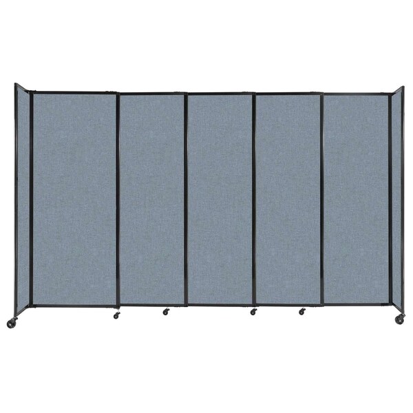 StraightWall Sliding Portable Partition 11'3" x 6'10" Powder Blue Fabric